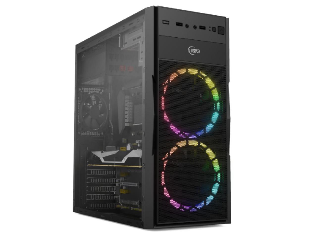 Gabinete Gamer KWG Vela M4 RGB Lateral em Acrílico Mid Tower Black