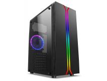 Gabinete Mid Tower Gabinete Gamer Liketec Rainbow RGB, Vidro Temperado, 1 Fan 120mm, Mid Tower Preto
