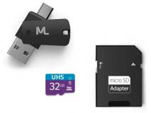 Memória Flash Secure Digital Kit 4 em 1 - microSD 32GB Classe 10 (Pendrive USB/Micro USB, Adaptador SD) USB 2.0 - Multilaser MC151