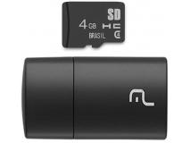 Memória Flash Secure Digital Pendrive 2 em 1 - microSD 4GB Classe 4 (Pendrive, Cartão microSD) USB 2.0 Multilaser - MC160