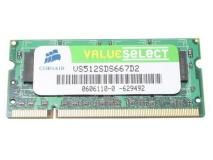 Memória 200-Pin DDR2 SO-DIMM Memória Corsair 512MB DDR2 SO-DIMM 667MHz PC2-5300