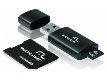 Pendrive  Adaptador 3 em 1 - microSD 64GB Classe 10 (Pendrive/Adaptador SD) USB 2.0 Multilaser - MC115