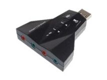 Placa de Som USB Adaptador USB para 2 Áudio e 2 Fones