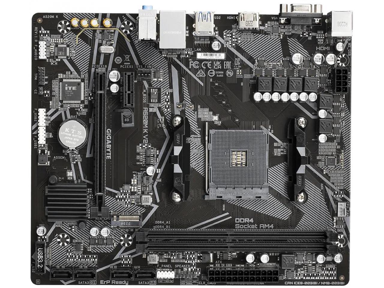 Placa Mãe Gigabyte A520M K V2 (Socket AM4/AMD A520/M.2) A520M K V2 ...