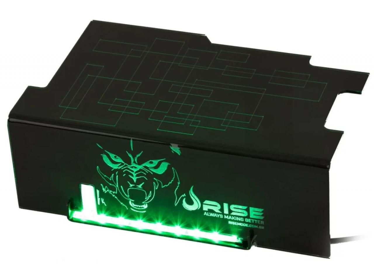 Rise Mode Cover PSU Wolf LED Verde