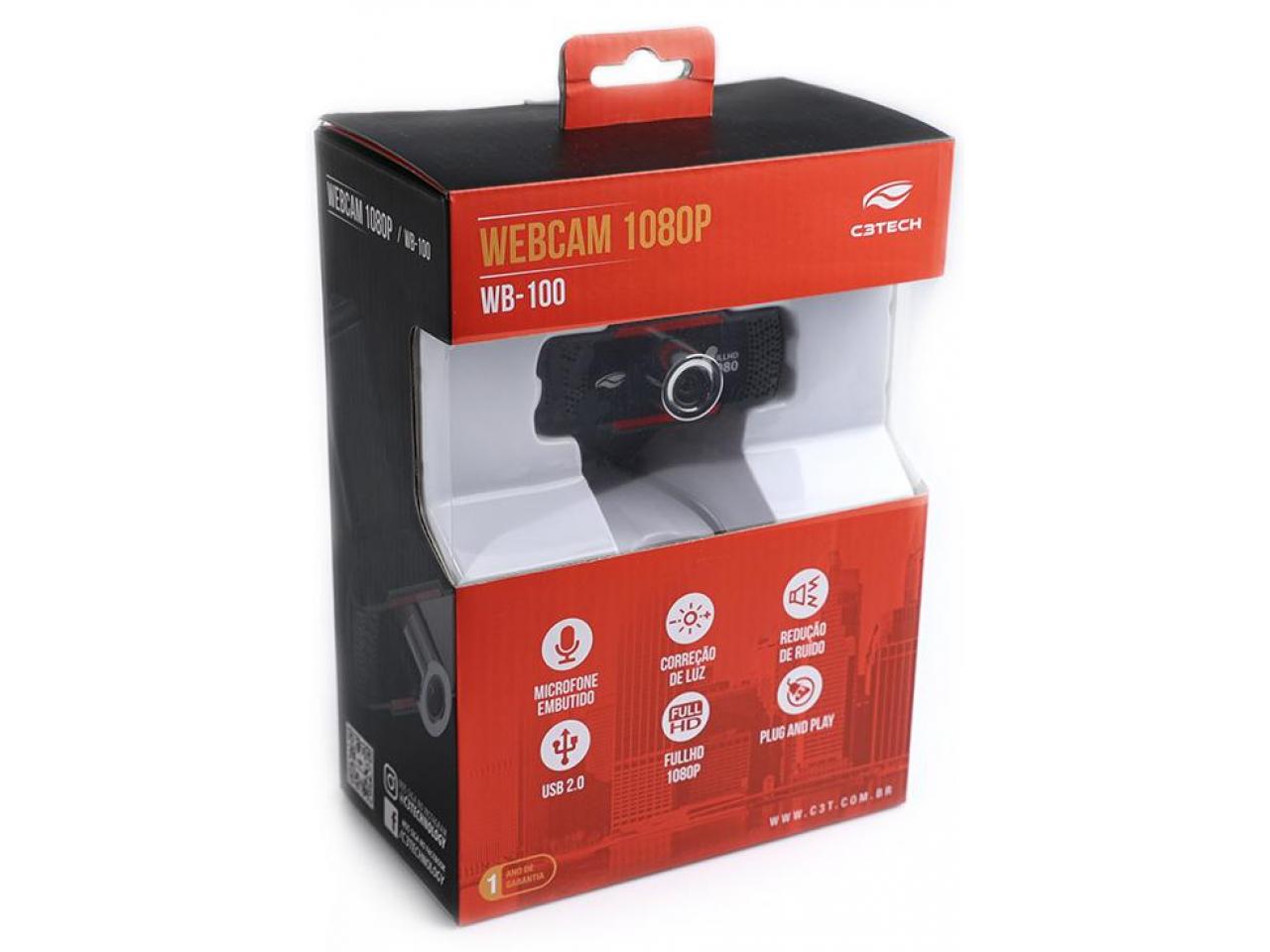 cam C3Tech WB100BK Full HD 1080p USB — HARDSTORE Informática Loja